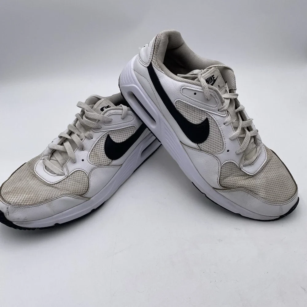 Nike Air Max SC White Black‎ Shoes Men's Size 12 CW4555 102 Cleaned See Pics